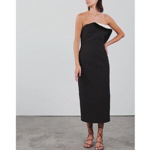 NWT Mara Hoffman Midi Strapless Black Lisha Dress